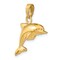 14K Yellow Gold 3D Jumping Dolphin Charm Ocean Pendant! Jewerly 21mm x 23mm